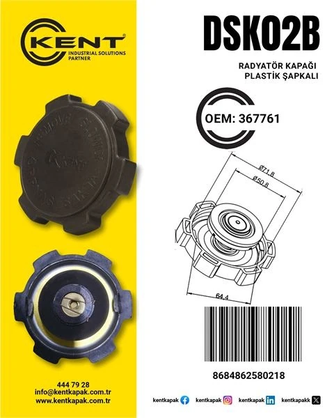 SCANİA RADYATÖR KAPAĞI YENİ TİP PLASTİKLİ 1403954